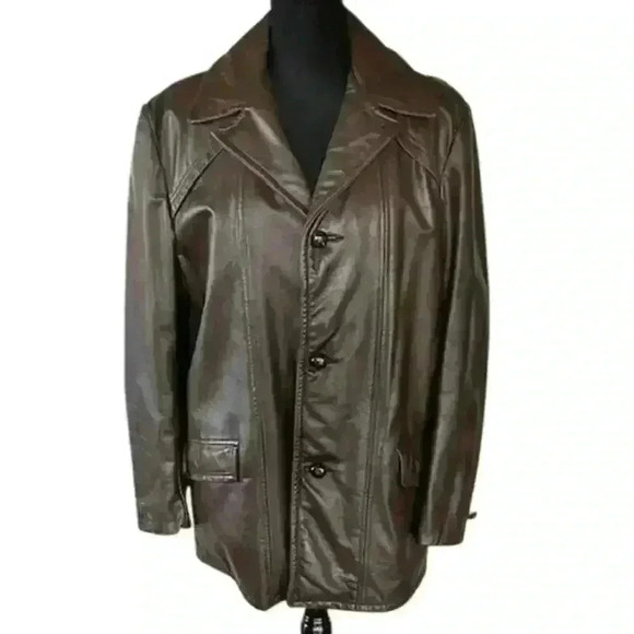 RARE 1970 Rocky Balboa Bonds 5th Avenue Leather Jacket, BROWN not Black, size 40 - Picture 1 of 10